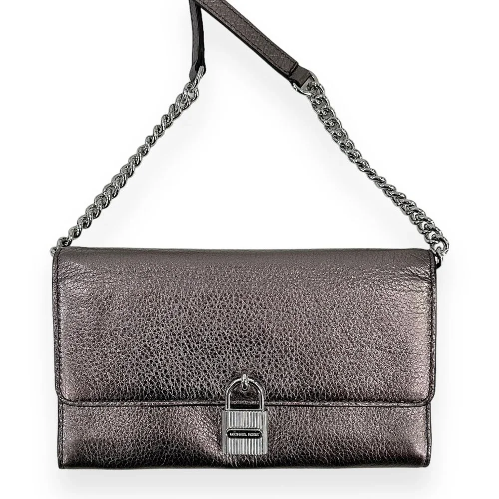 Michael Kors Metallic Gray Crossbody Bag - Picture 3 of 11
